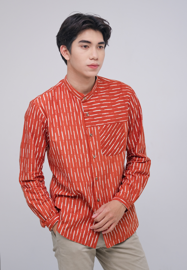 Bagas Men Shirt Brick