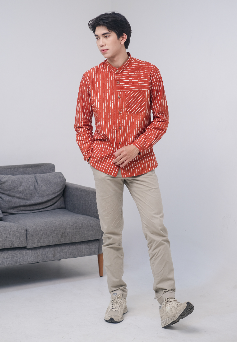 Bagas Men Shirt Brick