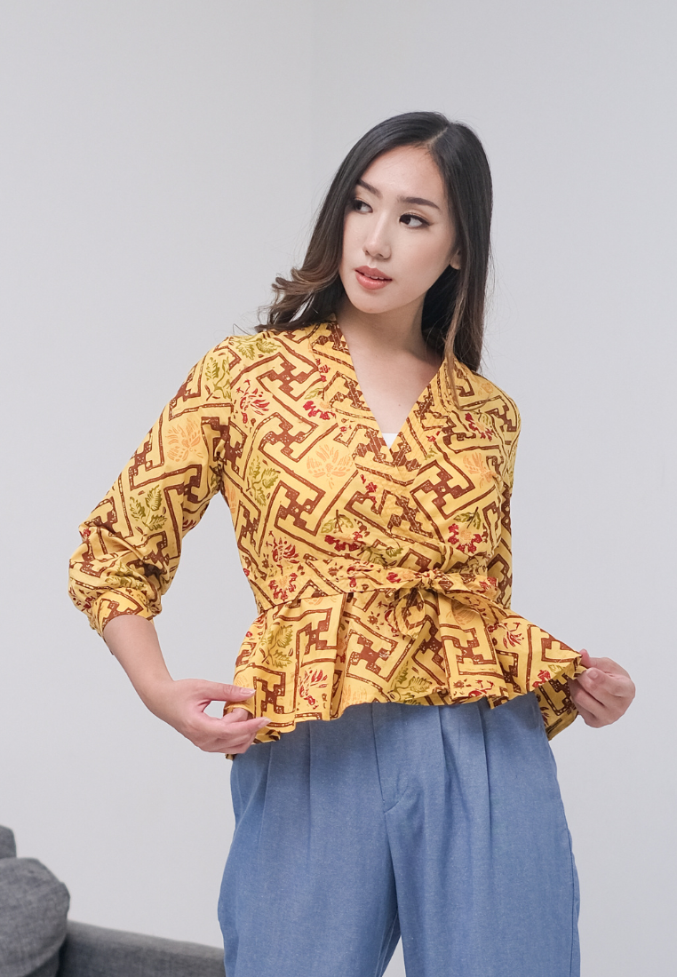 Ika Peplum Blouse Yellow