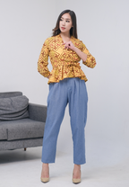 Ika Peplum Blouse Yellow