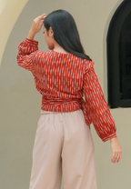 Alisha Wrap Blouse Hujan Brick