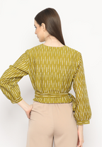 Alisha Wrap Blouse Hujan Olive