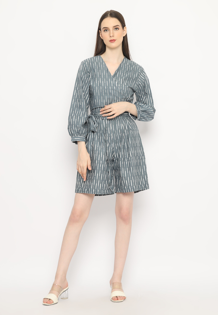 Alisha Wrap Blouse Hujan Grey
