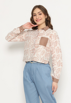 Rafifa Crop Shirt Khaki