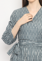 Alisha Wrap Blouse Hujan Grey