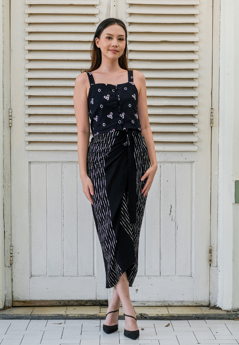 Mayang Tank Jumputan Black