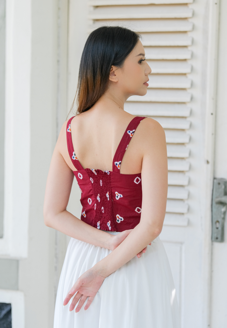 Mayang Tank Jumputan Red