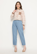 Rafifa Crop Shirt Khaki