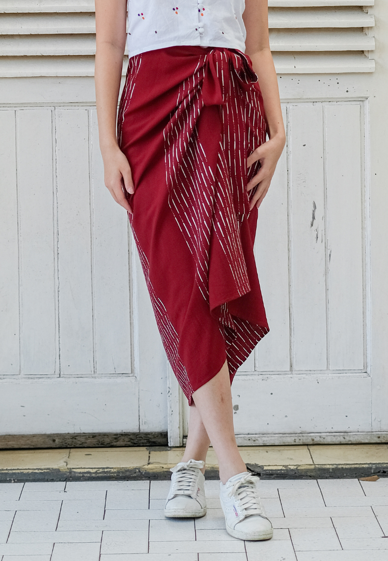Ananta Warpskirt Hujan Red