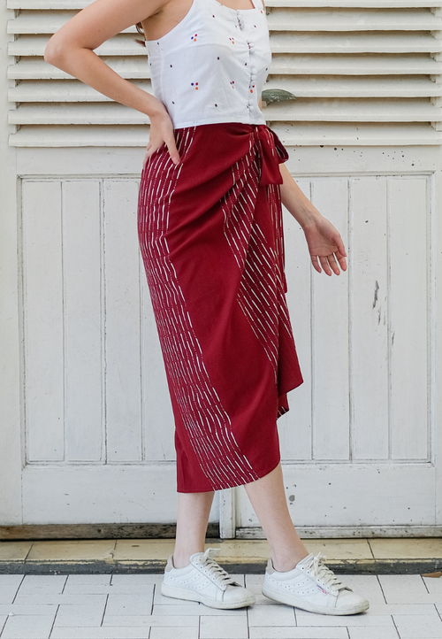 Ananta Warpskirt Hujan Red