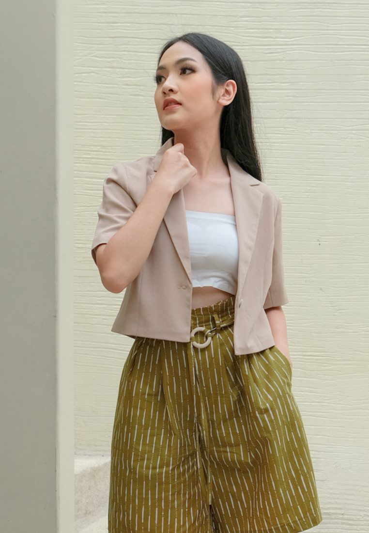 Vio Blazer Tangan Pendek Sand