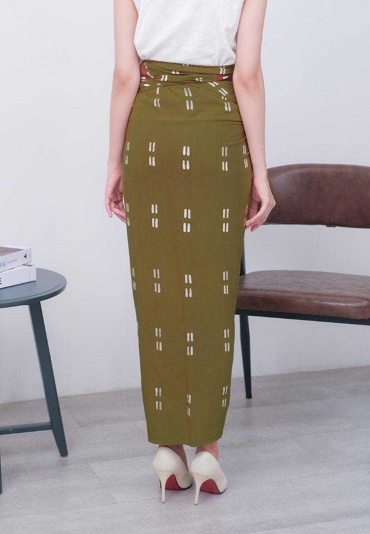 Ningta Wrap Skirt Olive