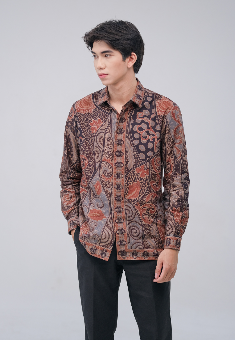 Abista Men Shirt Brown (Tanpa Furing)