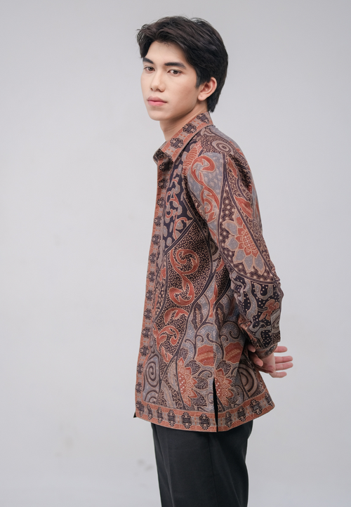 Abista Men Shirt Brown (Tanpa Furing)