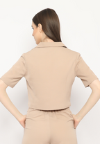 Vio Blazer Tangan Pendek Sand