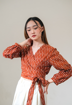 Alisha Wrap Blouse Hujan Brick