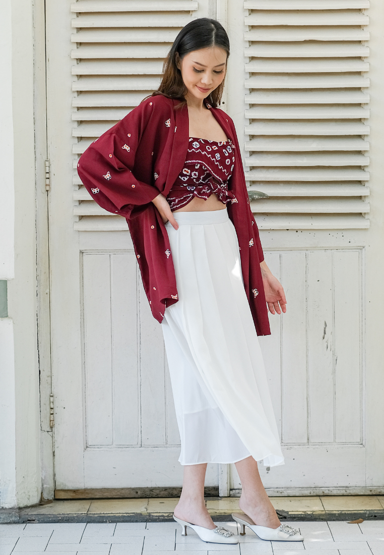 Setelan Kala Kupu Red dan Felice White