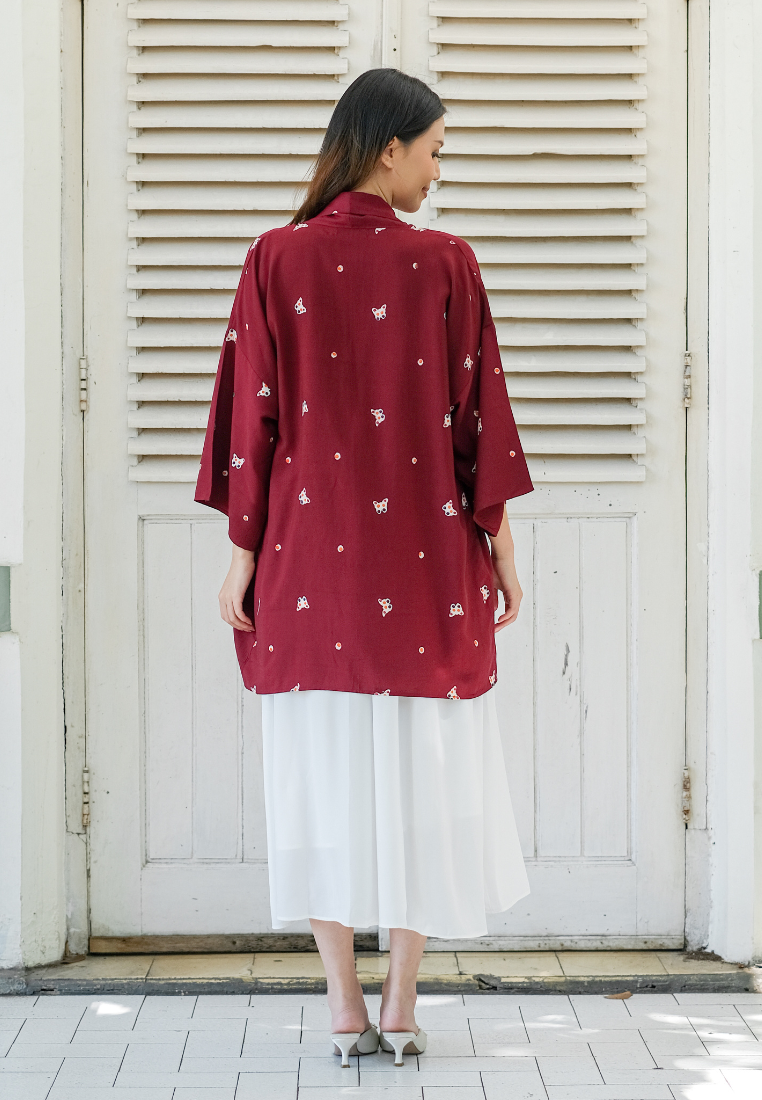 Setelan Kala Kupu Red dan Felice White