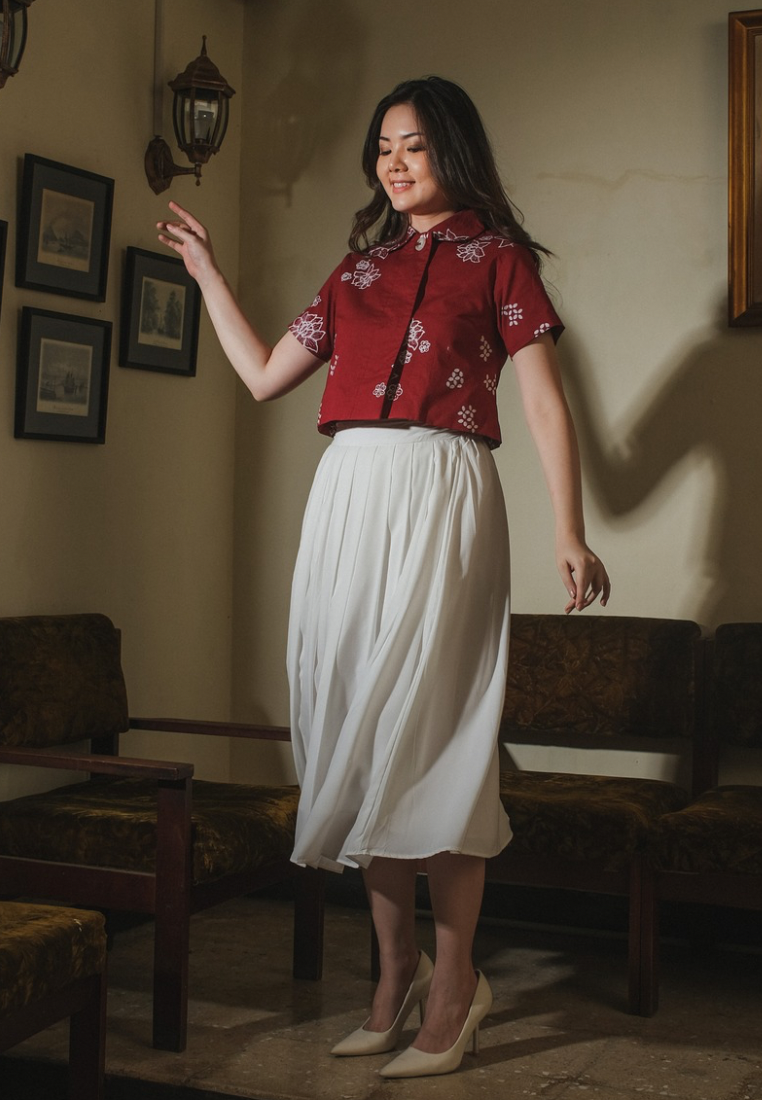 Setelan Rahmi Red Felice White