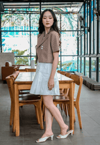 Setelan Anara Brown Popy White