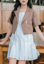 Setelan Anara Brown Popy White