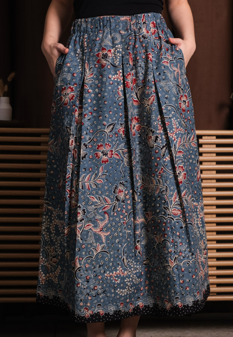 Gita Maxi Skirt Dot Blue