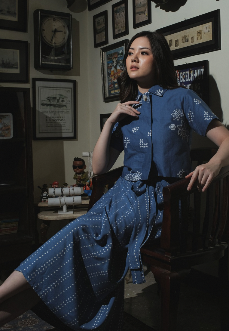 Setelan Rahmi Ananta Beras Blue
