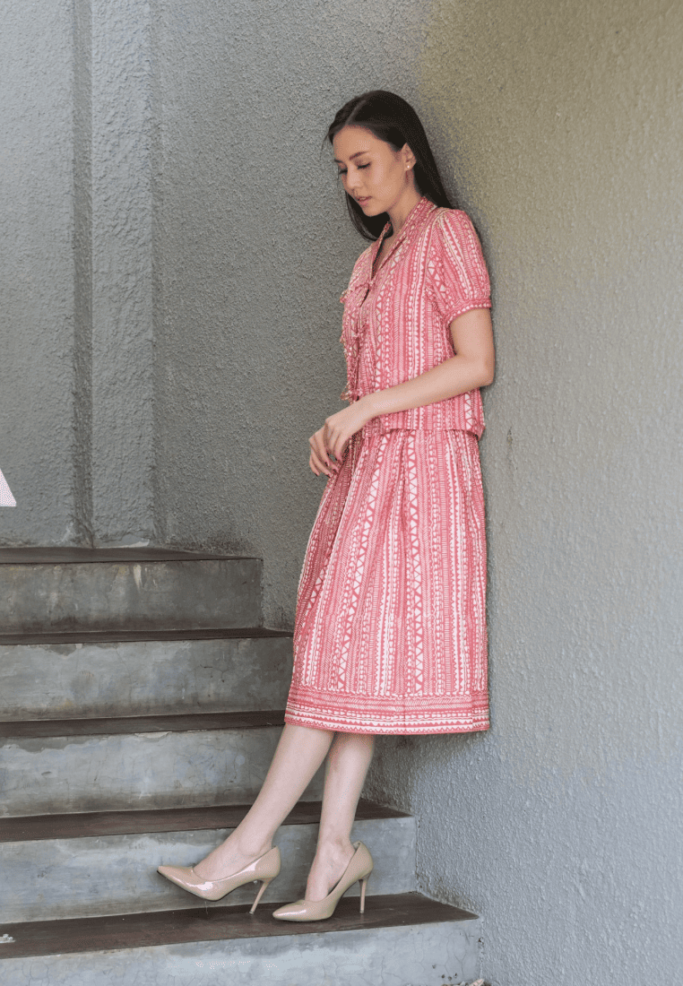 Setelan Maida dan Gita Tribal Pink