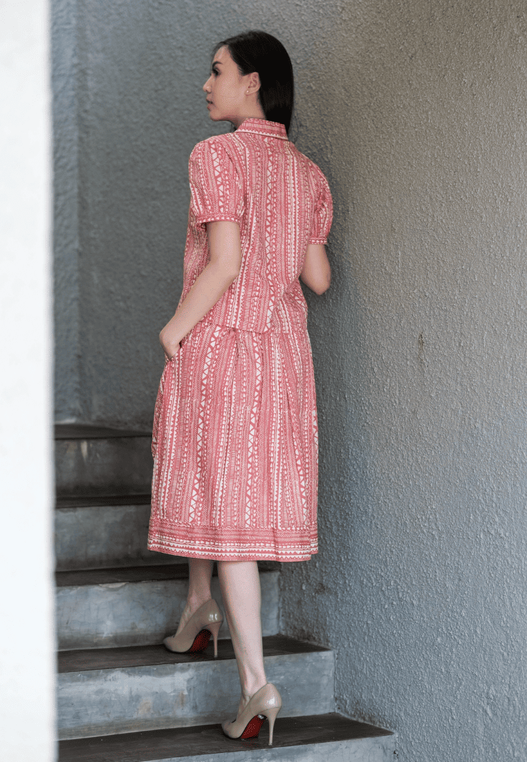 Setelan Maida dan Gita Tribal Pink