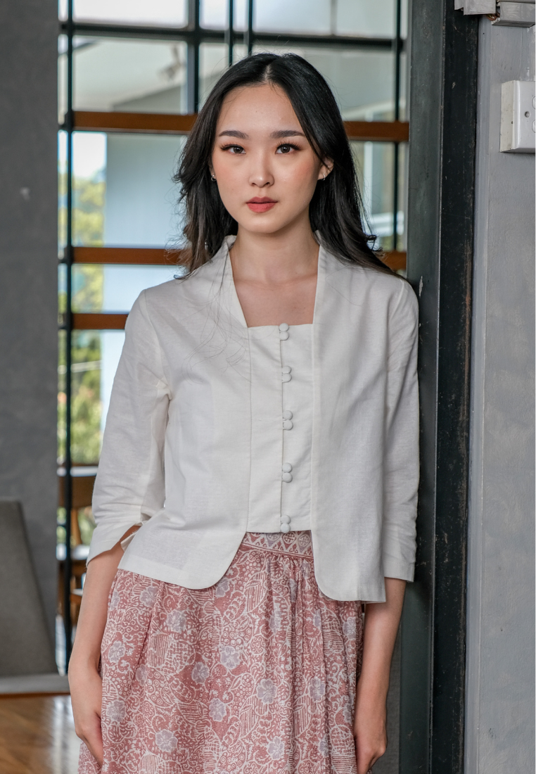 Manik Kebaya Plain Offwhite