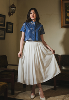 Setelan Rahmi Blue Felice White