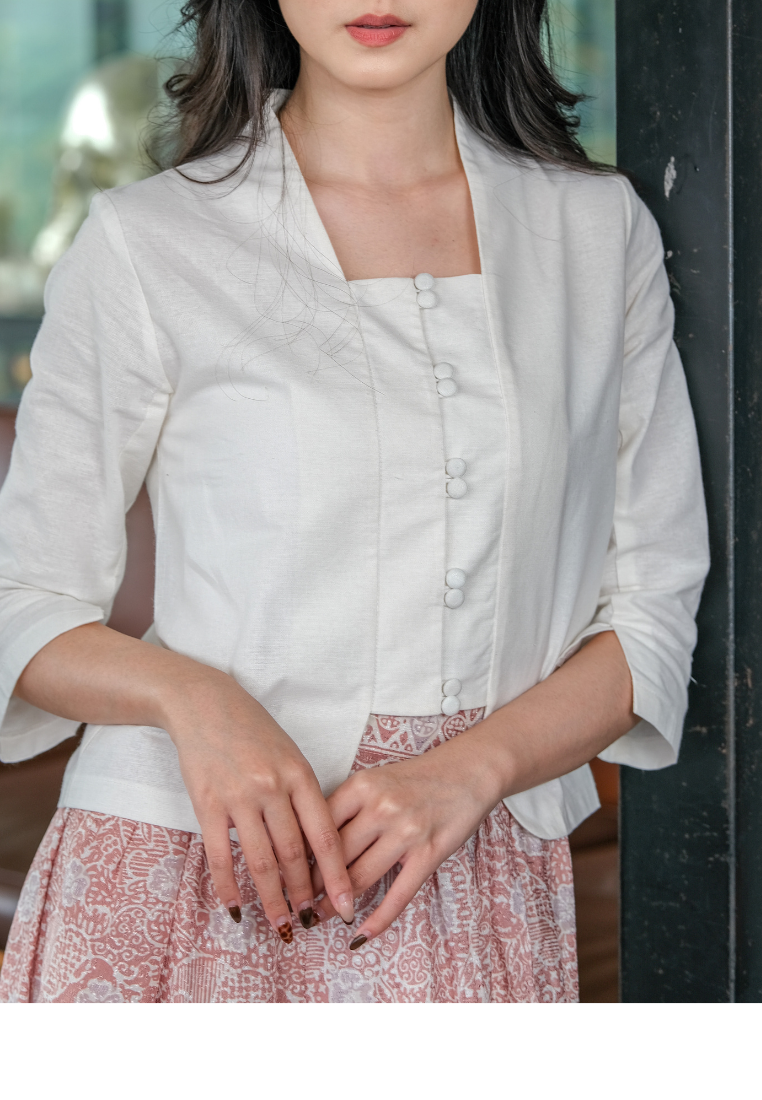 Manik Kebaya Plain Offwhite