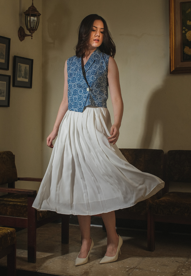 Setelan Dyana Blue Felice White