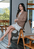 Setelan Karmina Brown dan Popy White