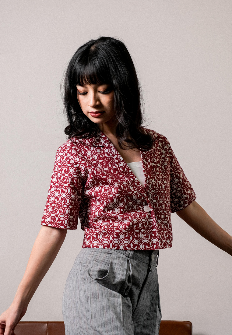 Harsana Blazer Kawung Red
