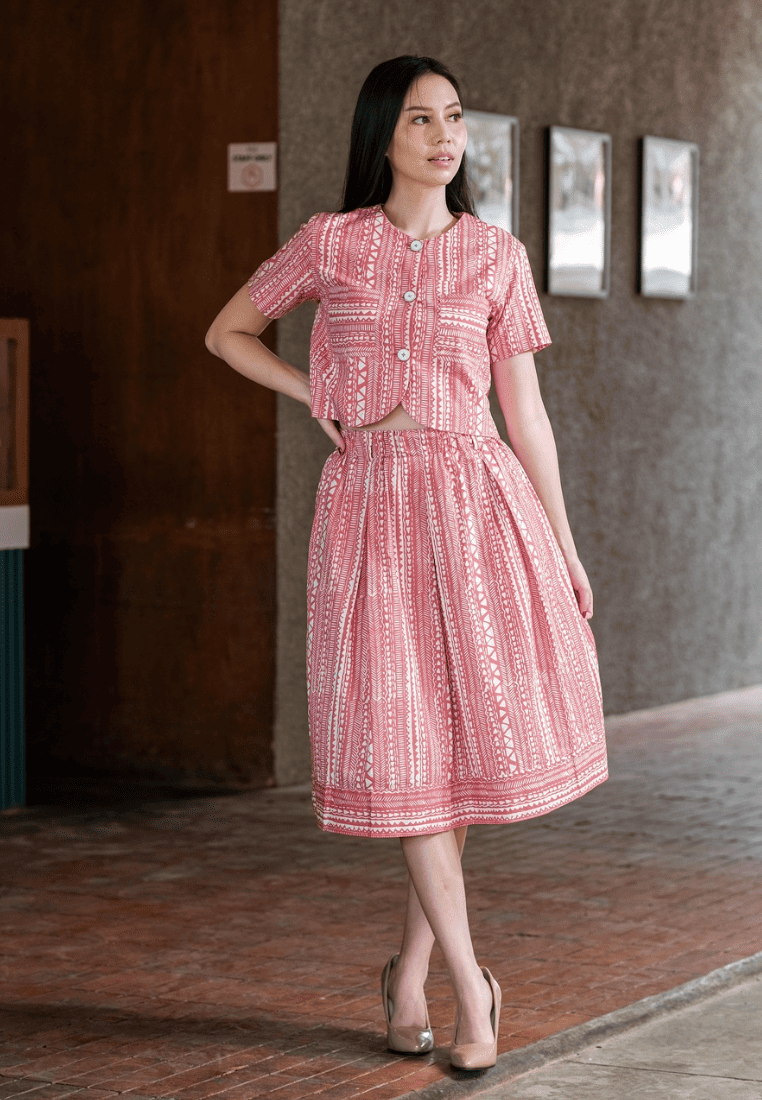 Setelan Jivala dan Gita Tribal Pink