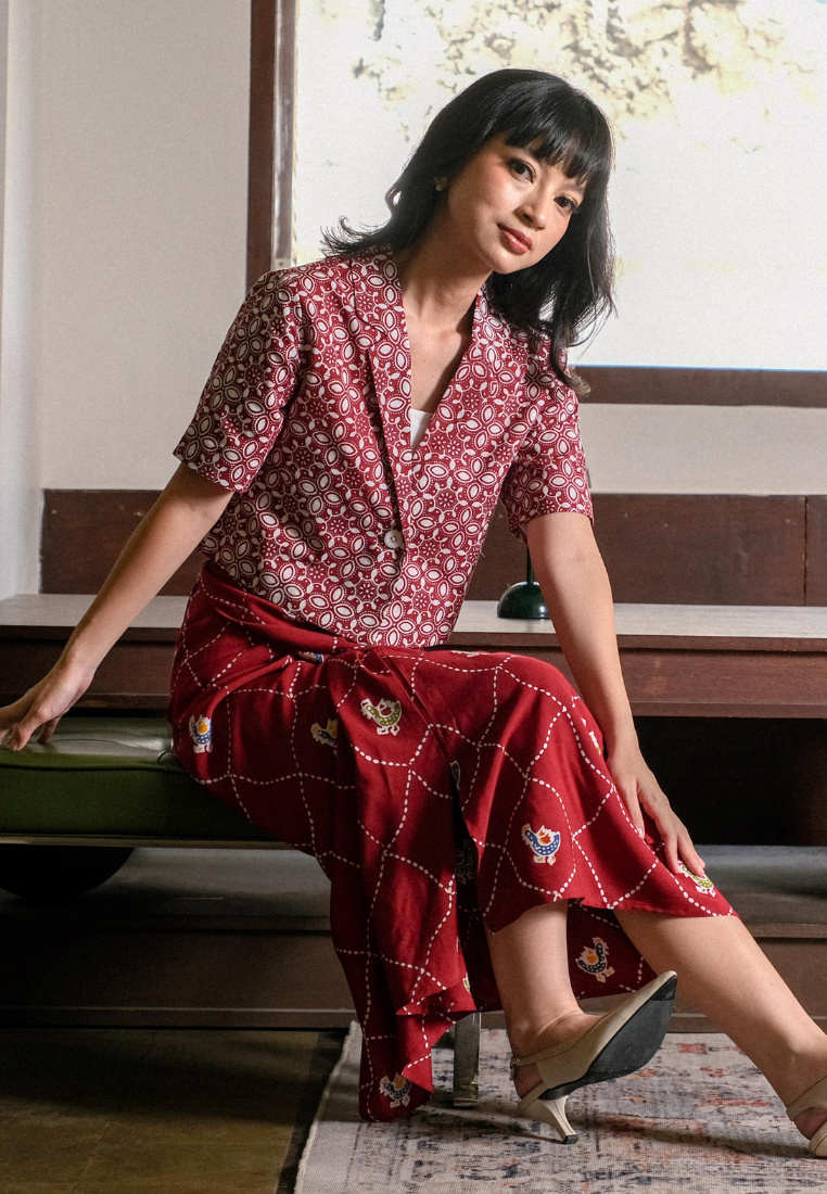 Harsana Blazer Kawung Red