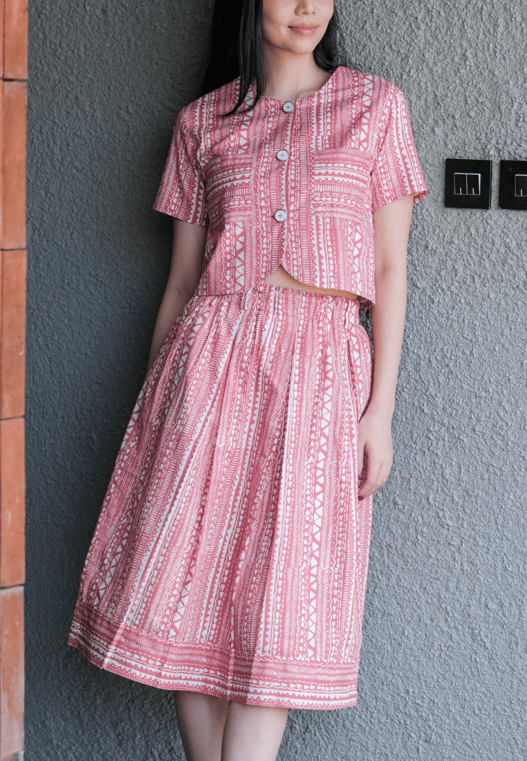 Setelan Jivala dan Gita Tribal Pink
