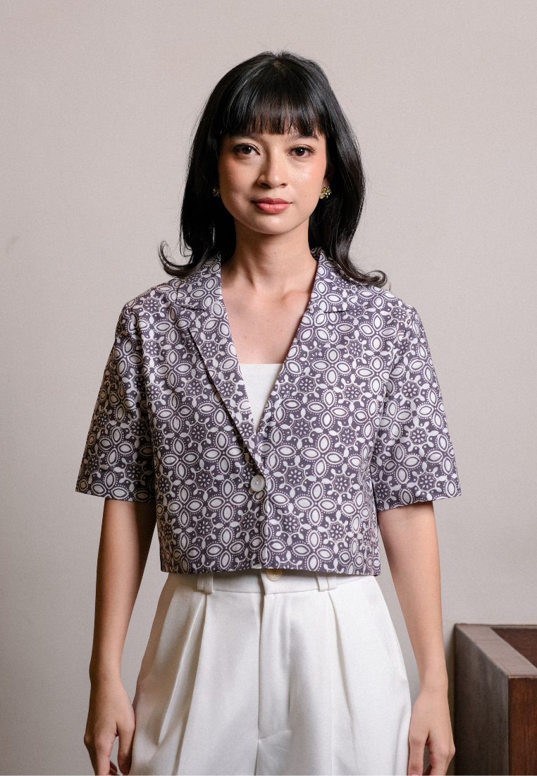 Harsana Blazer Kawung Grey