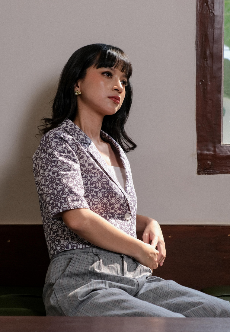 Harsana Blazer Kawung Grey