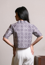 Harsana Blazer Kawung Grey