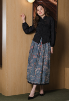 Setelan Dewanti LS Black dan Gita Maxi Dot Blue