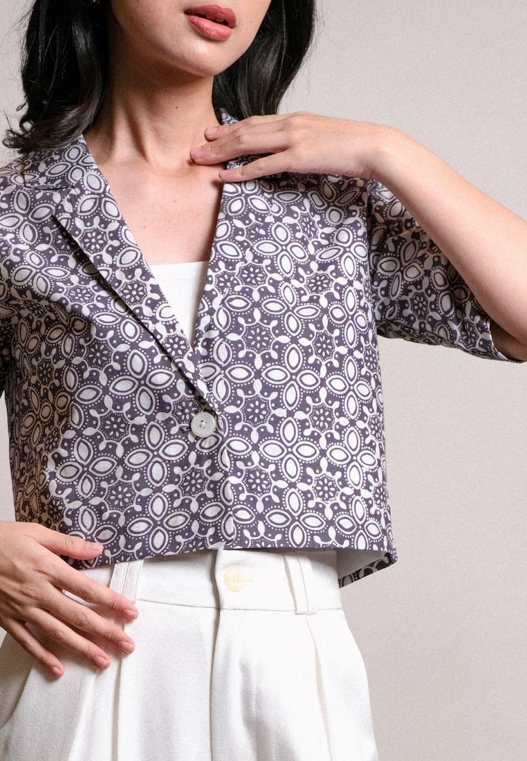 Harsana Blazer Kawung Grey