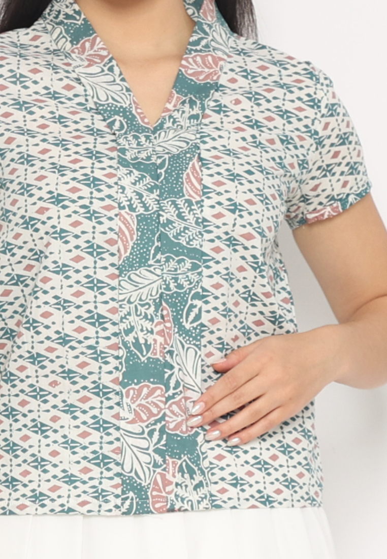 Mia Blouse Motif B Green