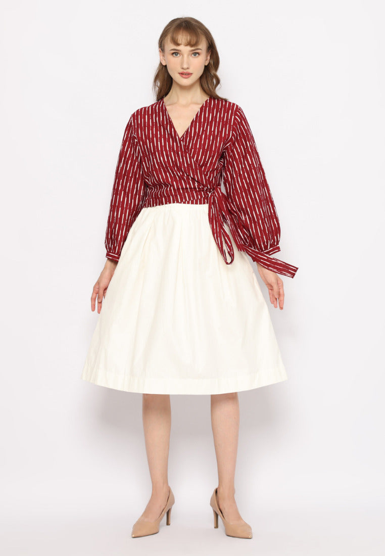 Alisha Wrap Blouse Hujan Red
