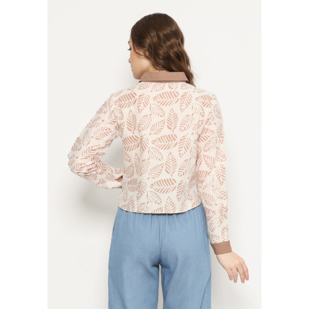 Rafifa Crop Shirt Khaki