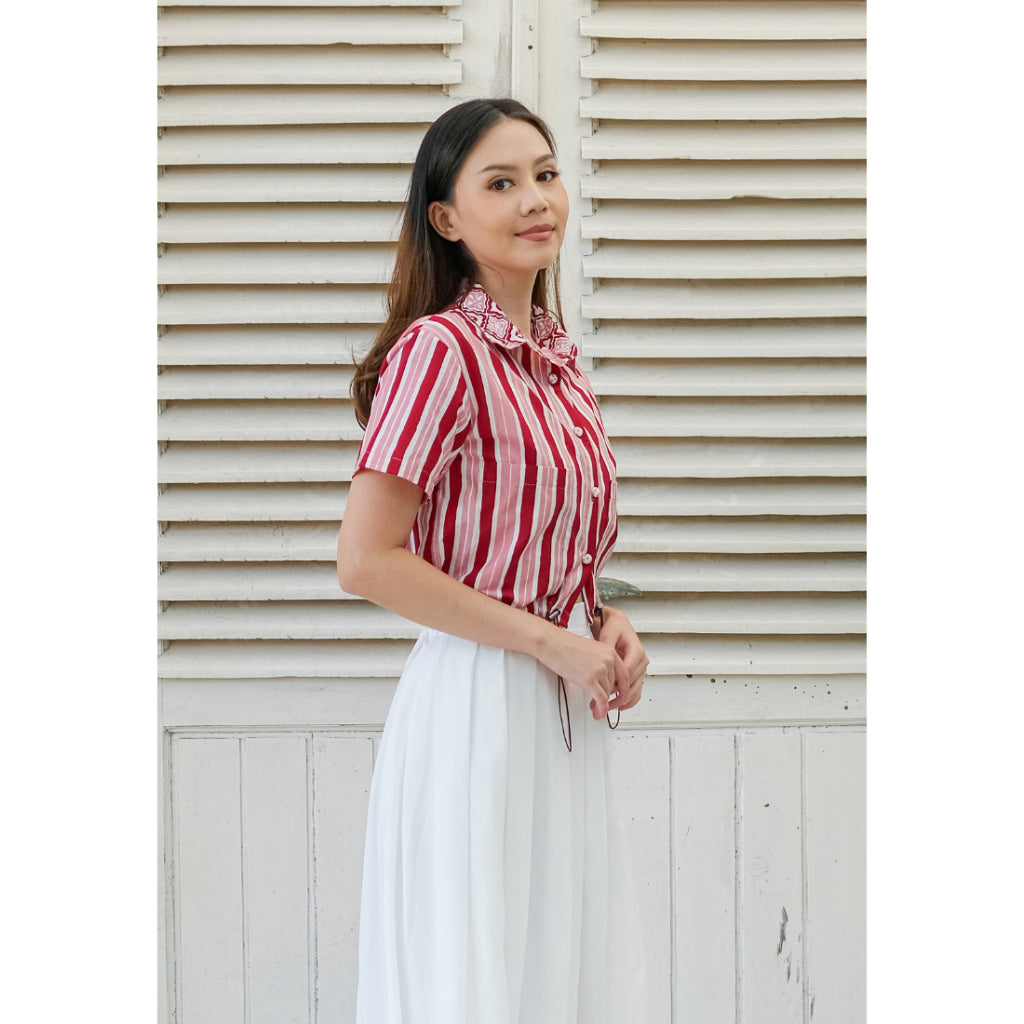 Datya Crop Shirt Red
