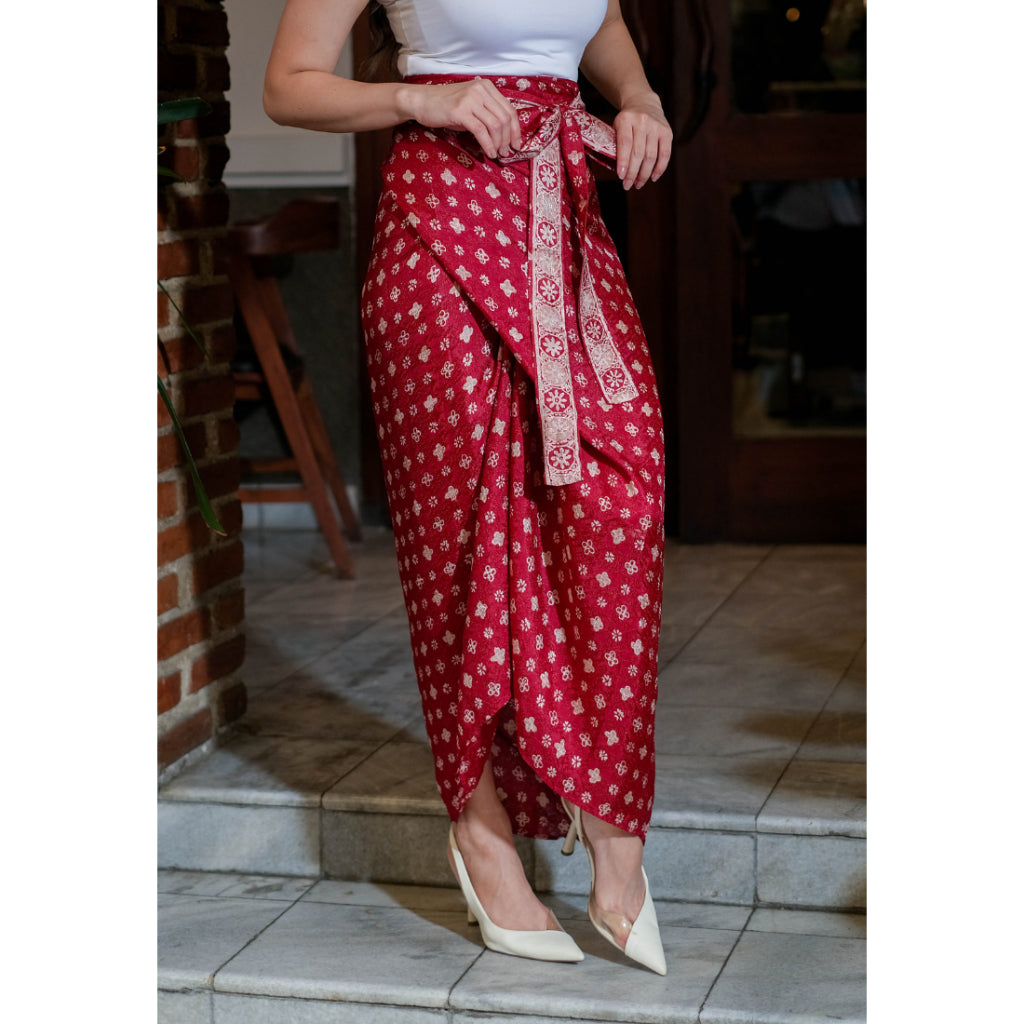 Risya Wrap Skirt Red