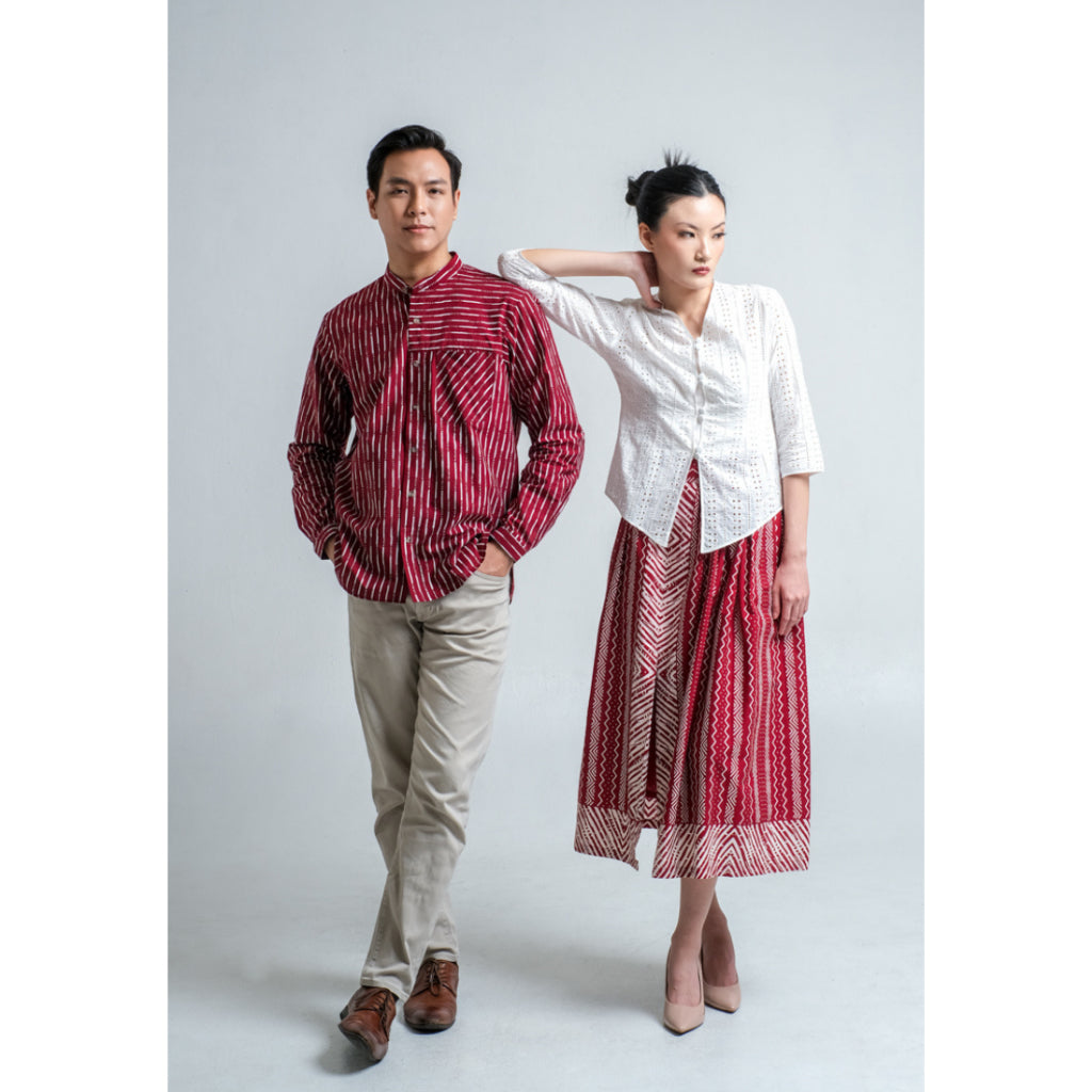 Kichi Batik Pasangan Bagas Red dan SET Salwaka White Rasda Red