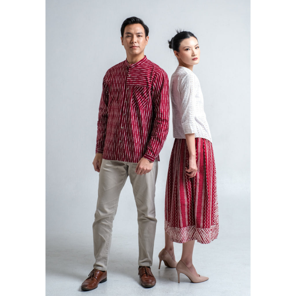 Kichi Batik Pasangan Bagas Red dan SET Salwaka White Rasda Red
